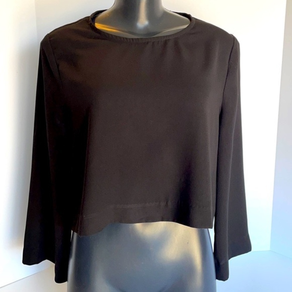 FOREVER 21 black long sleeve top, size L